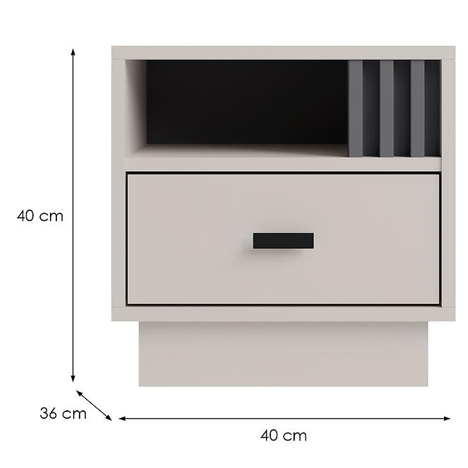 Nočný stolík Allmo Al20 Cashmere,2
