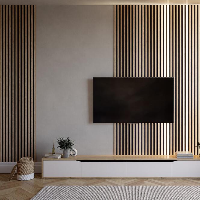 Akustické panely lamelové na plsti Saragossa lumi led 30x265,3