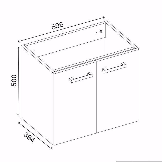 Skrinka pod umývadlo Paris 60 cm zlatý dub