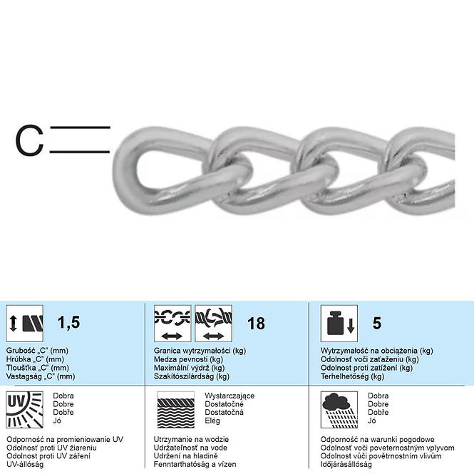Reťaz Nikel – Priemer 1.5 mm - Tovar na Mieru,2