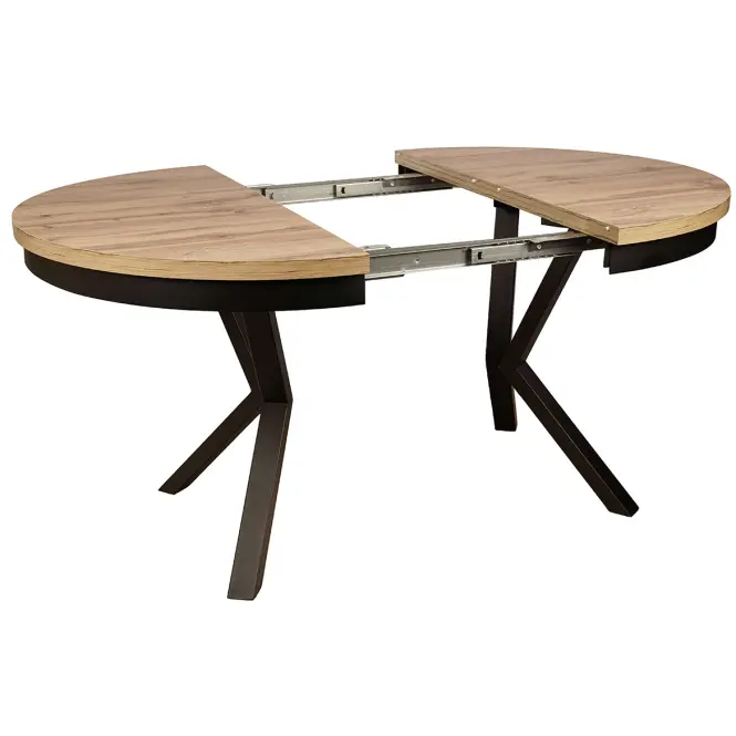 Stôl St-42 120+50 Dub Wotan/Čierna -Kovová noha