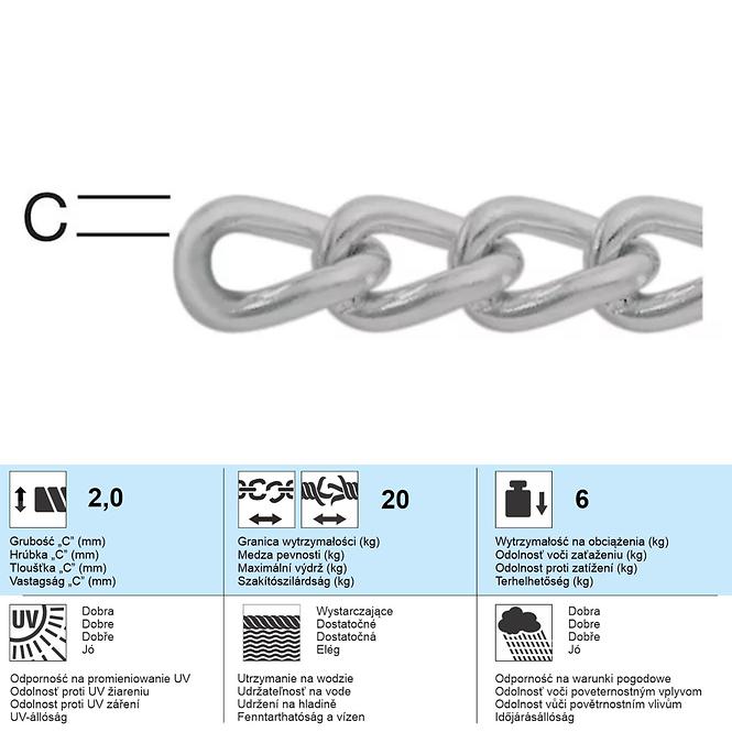 Reťaz Nikel – Priemer 2.0 mm - Tovar na Mieru
