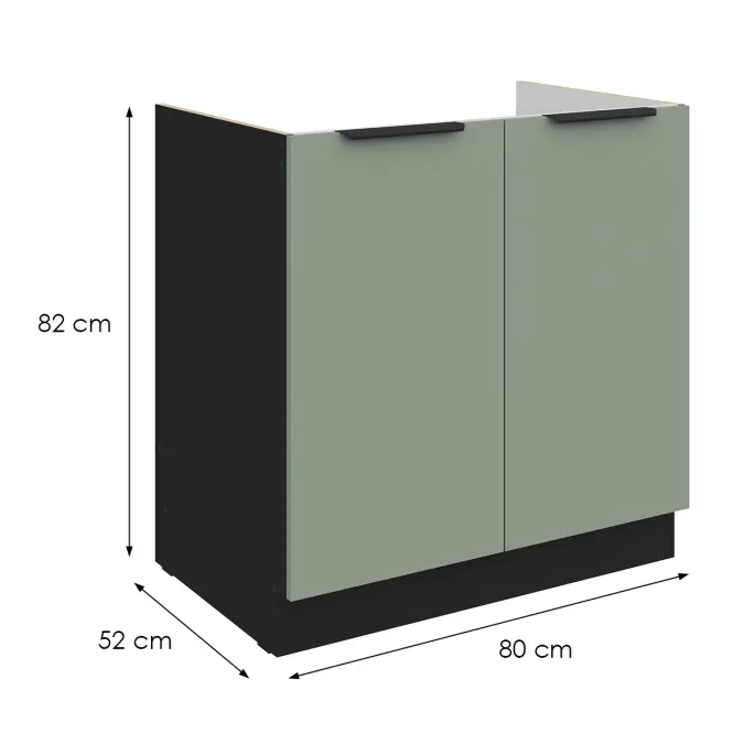 Kuchynská skrinka Aria-Sa/Bl Anti Fingerprint 80zl 2f Bb