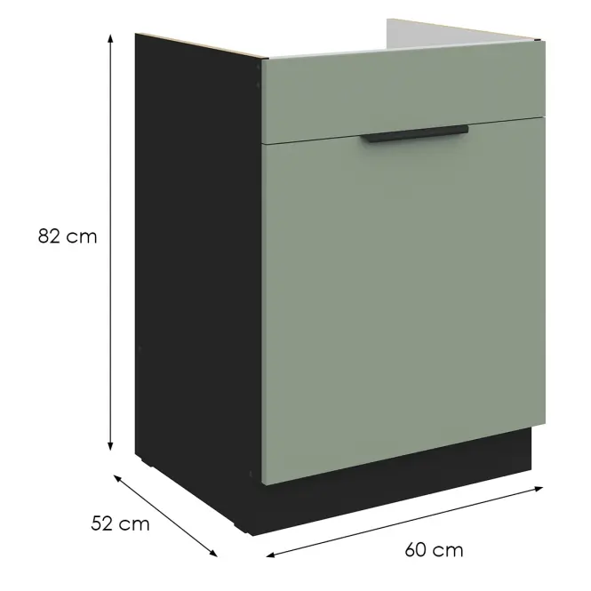 Kuchynská skrinka Aria-Sa/Bl Anti Fingerprint 60zl 1s Bb