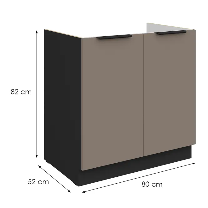 Kuchynská skrinka Aria-Ta/Bl Anti Fingerprint 80zl 2f Bb,2