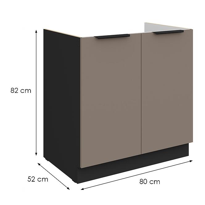 Kuchynská skrinka Aria-Ta/Bl Anti Fingerprint 80zl 2f Bb,2