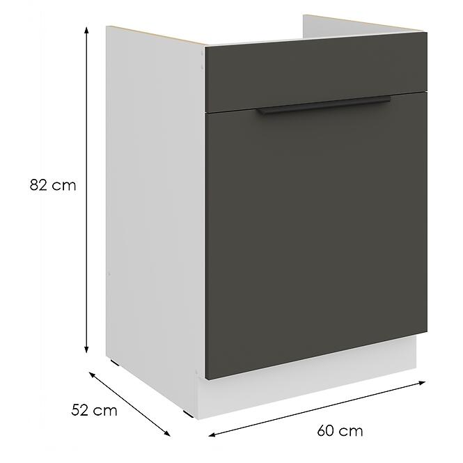 Kuchynská skrinka Aria-Gr/Wh Anti Fingerprint 60zl 1s Bb,2