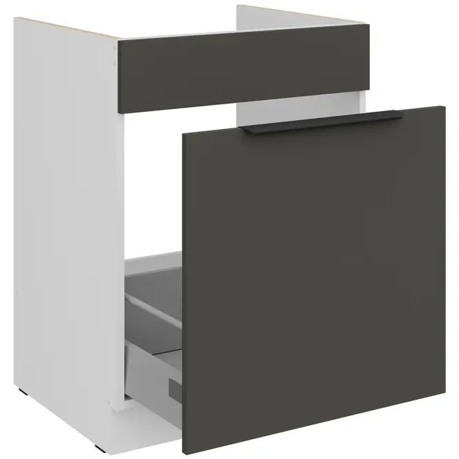 Kuchynská skrinka Aria-Gr/Wh Anti Fingerprint 60zl 1s Bb,3