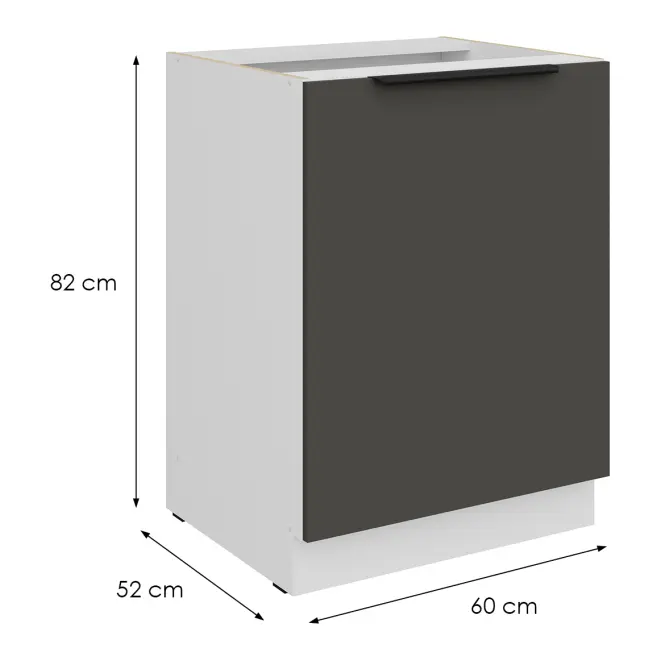 Kuchynská skrinka Aria-Gr/Wh Anti Fingerprint 60d 1f Bb,2