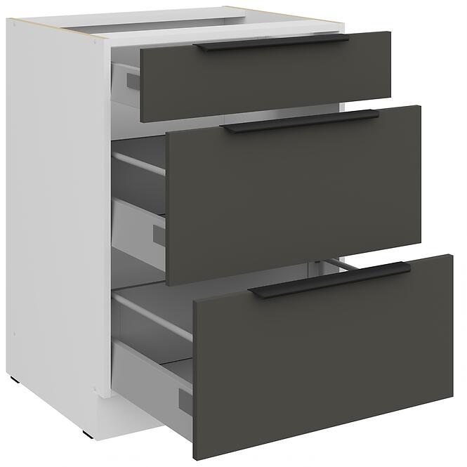 Kuchynská skrinka Aria-Gr/Wh Anti Fingerprint 60d 3s Bb