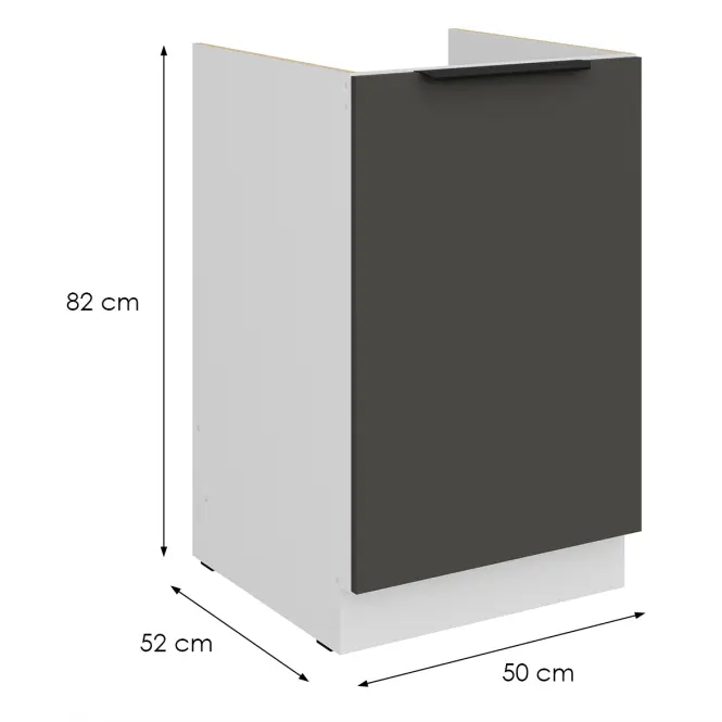 Kuchynská skrinka Aria-Gr/Wh Anti Fingerprint 50zl 1f Bb