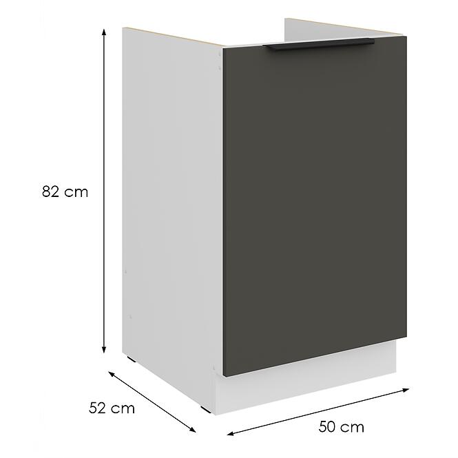 Kuchynská skrinka Aria-Gr/Wh Anti Fingerprint 50zl 1f Bb,2
