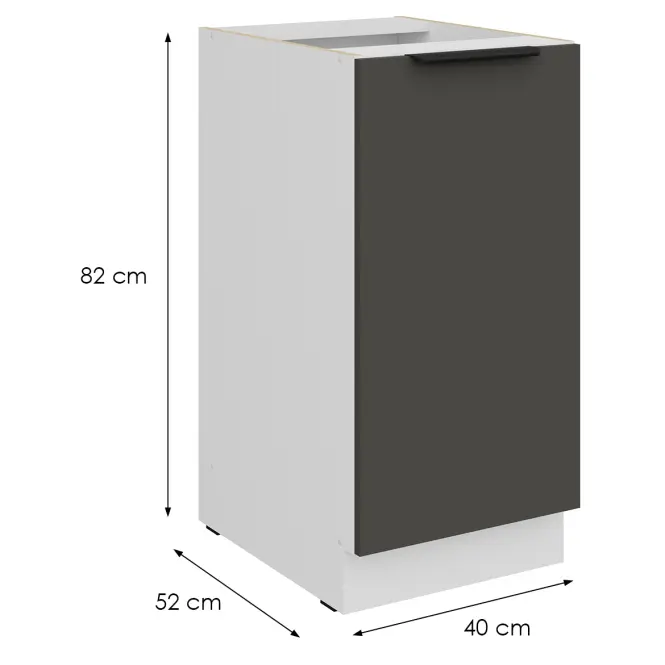 Kuchynská skrinka Aria-Gr/Wh Anti Fingerprint 40d 1f Bb,2