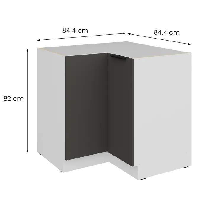 Kuchynská skrinka Aria-Gr/Wh Anti Fingerprint 90x90 Dn 2f Bb,2