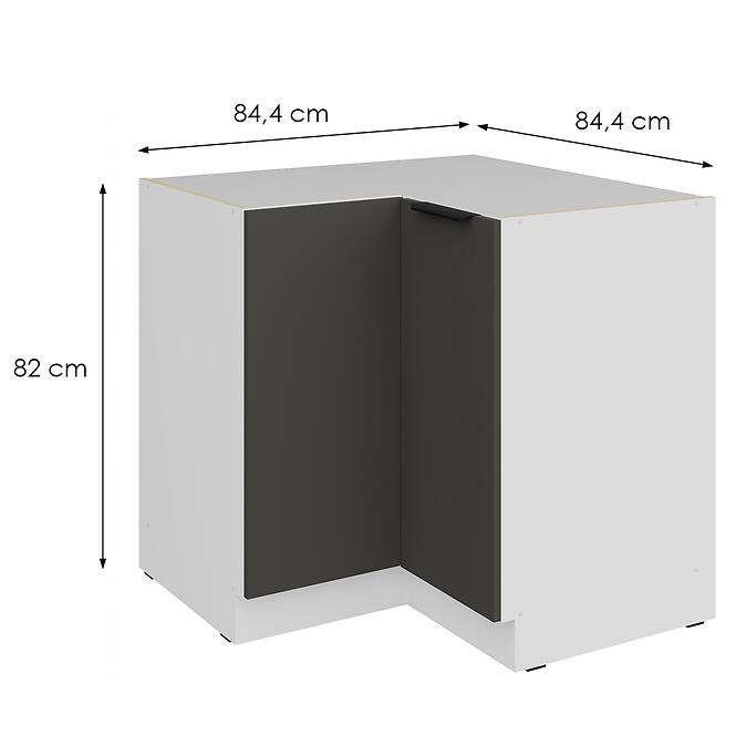 Kuchynská skrinka Aria-Gr/Wh Anti Fingerprint 90x90 Dn 2f Bb,2