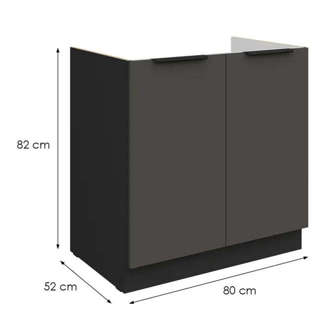 Kuchynská skrinka Aria-Gr/Bl Anti Fingerprint 80zl 2f Bb