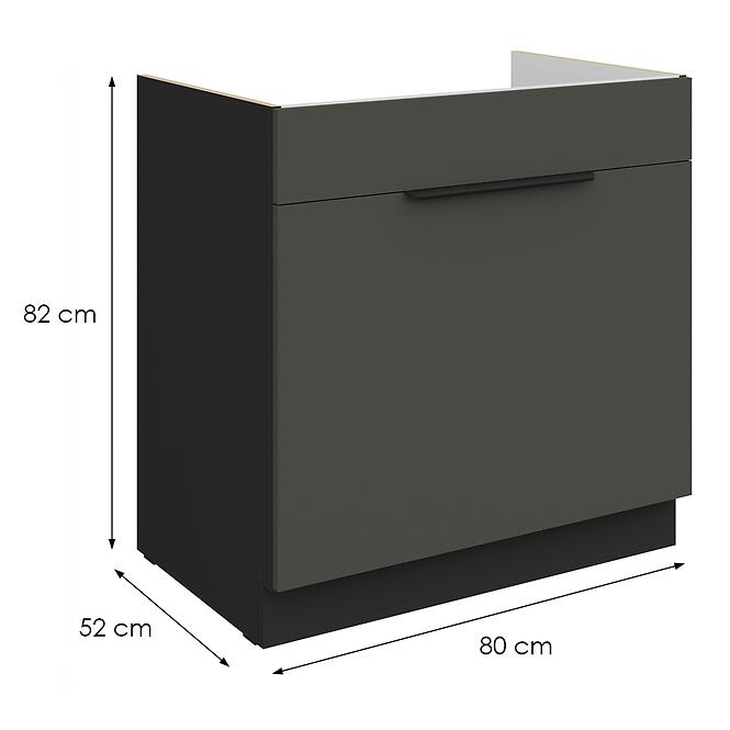 Kuchynská skrinka Aria-Gr/Bl Anti Fingerprint 80zl 1s Bb,2