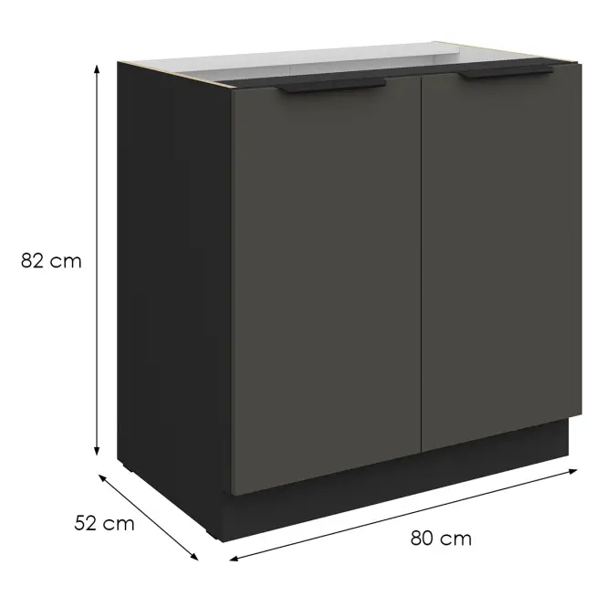 Kuchynská skrinka Aria-Gr/Bl Anti Fingerprint 80d 2f Bb