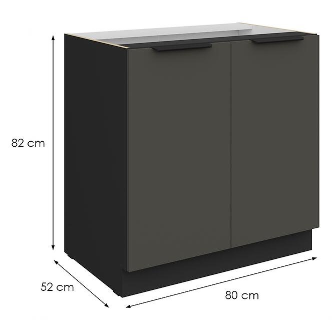 Kuchynská skrinka Aria-Gr/Bl Anti Fingerprint 80d 2f Bb,2