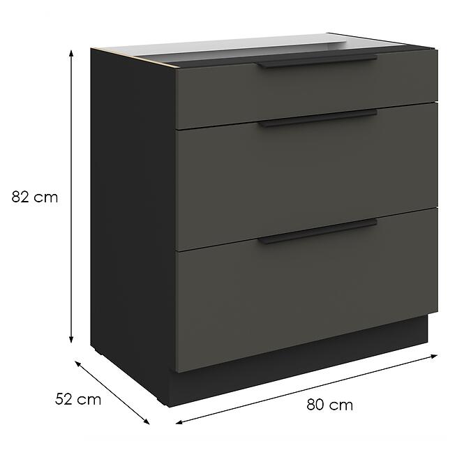Kuchynská skrinka Aria-Gr/Bl Anti Fingerprint 80d 3s Bb