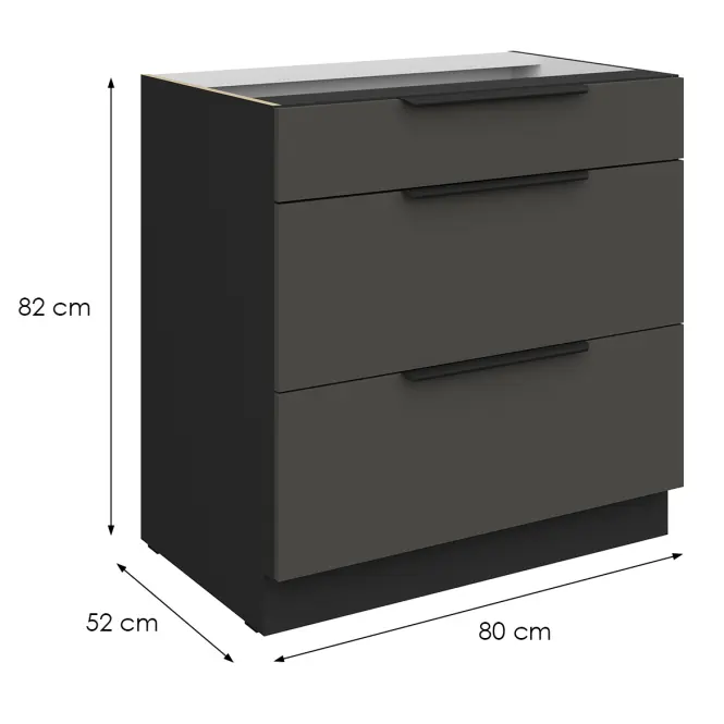 Kuchynská skrinka Aria-Gr/Bl Anti Fingerprint 80d 3s Bb,2