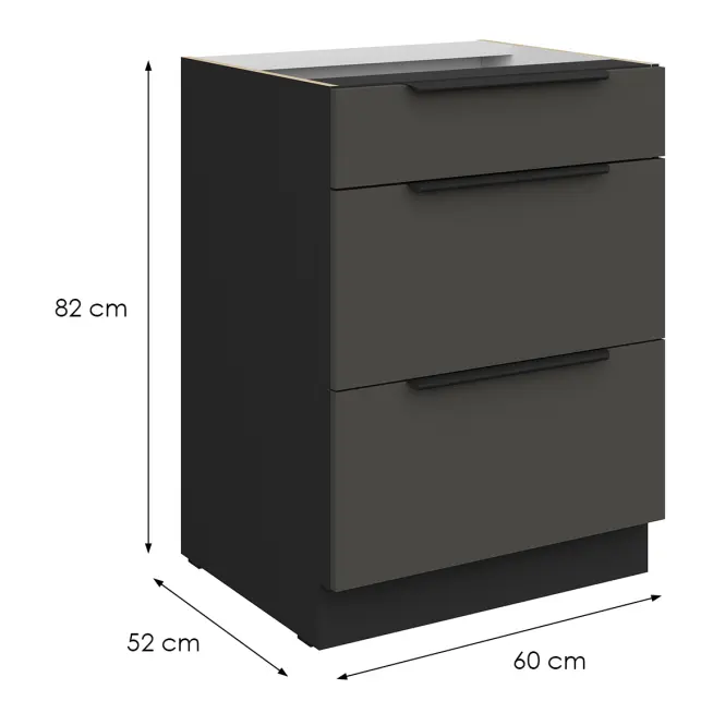 Kuchynská skrinka Aria-Gr/Bl Anti Fingerprint 60d 3s Bb