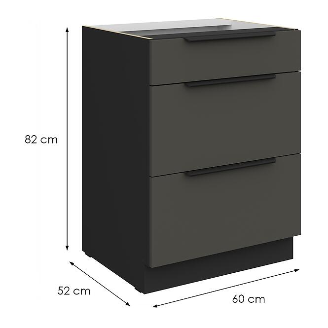 Kuchynská skrinka Aria-Gr/Bl Anti Fingerprint 60d 3s Bb