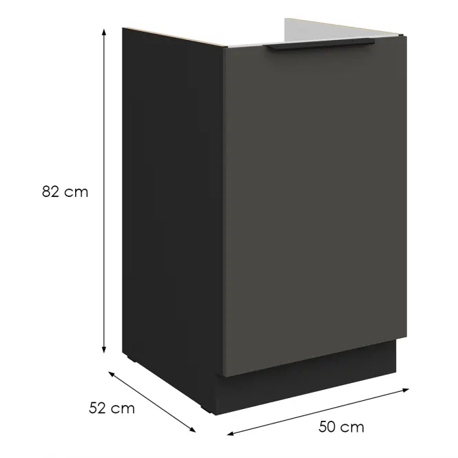 Kuchynská skrinka Aria-Gr/Bl Anti Fingerprint 50zl 1f Bb,2