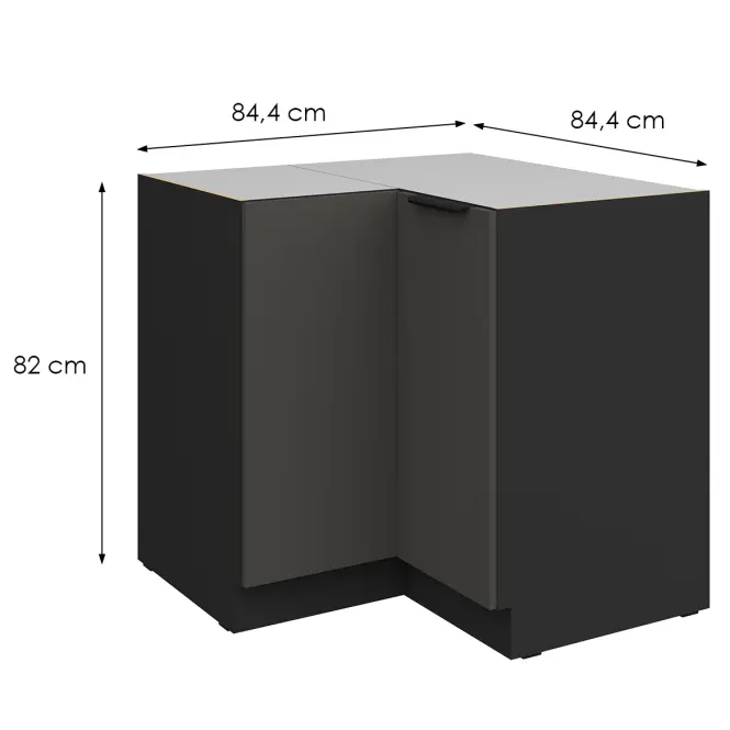 Kuchynská skrinka Aria-Gr/Bl Anti Fingerprint 90x90 Dn 2f Bb,2