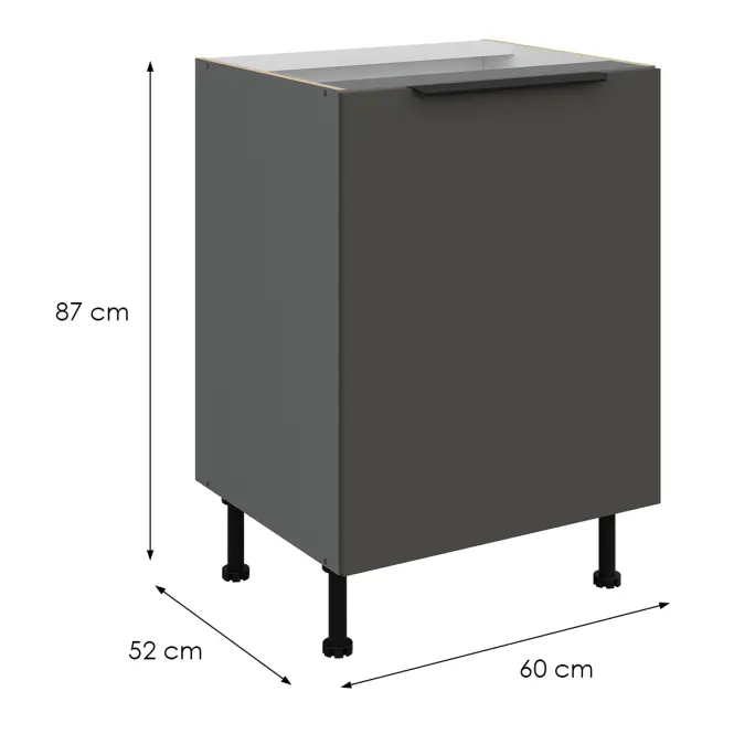 Kuchynská skrinka Aria-Gr/Ant Anti Fingerprint 60d 1f Bb,2