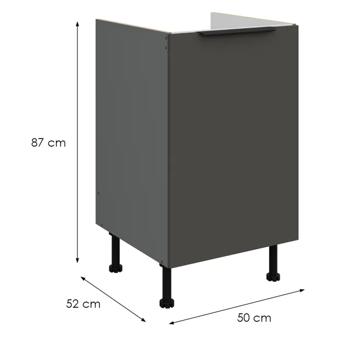 Kuchynská skrinka Aria-Gr/Ant Anti Fingerprint 50zl 1f Bb