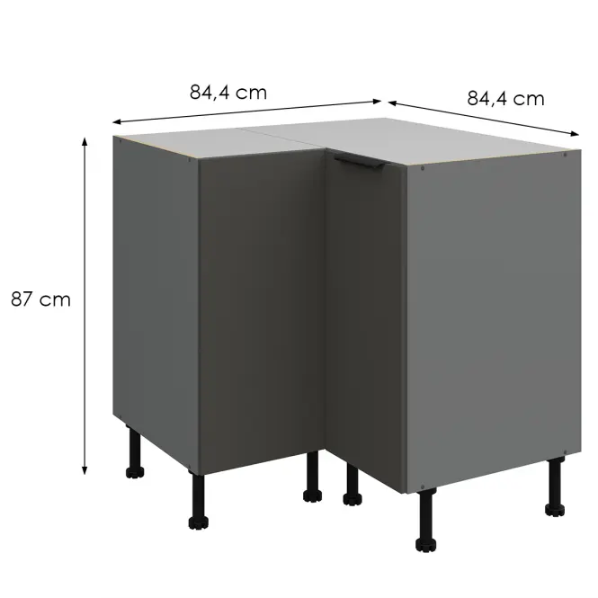 Kuchynská skrinka Aria-Gr/Ant Anti Fingerprint 90x90 Dn 2f Bb,2