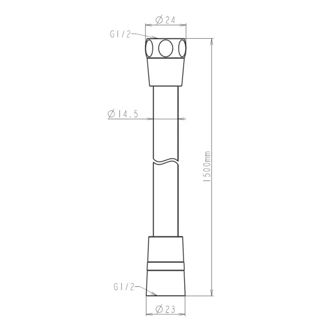 Sprchová hadica silikónová Fit White 150 cm biely