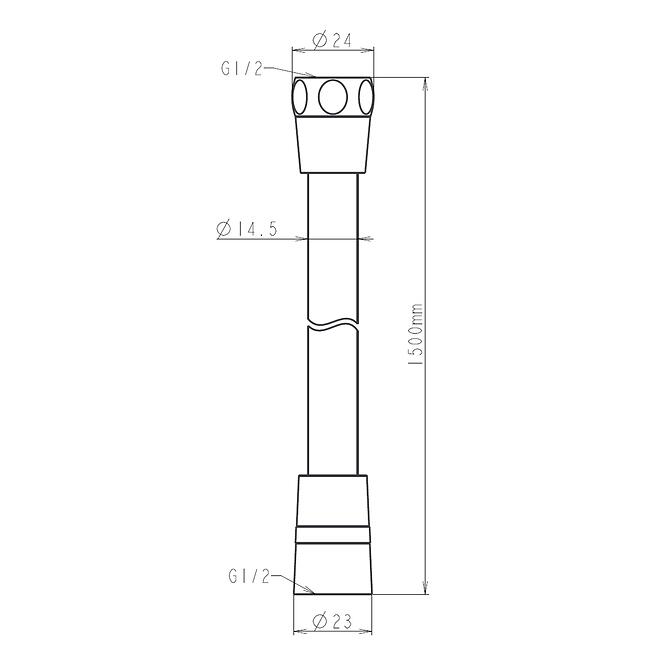 Sprchová hadica silikónová Fit White 150 cm biely,2
