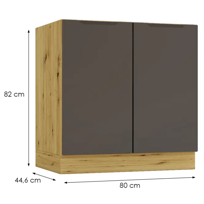 Kuchynská skrinka Cosmo Isabel D80zl Mocca Grey/Dub Artisan
