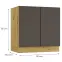 Kuchynská skrinka Cosmo Isabel D80zl Mocca Grey/Dub Artisan,3