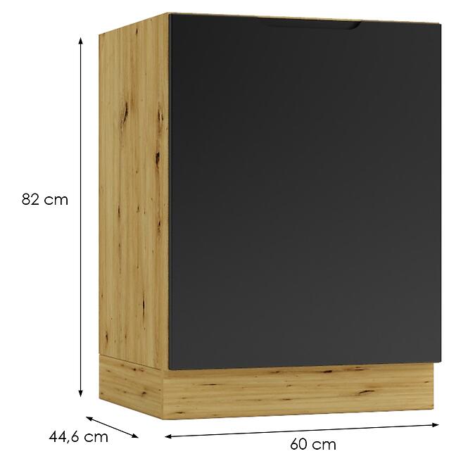 Kuchynská skrinka Cosmo Isabel D60pc P/L Mocca Grey/Dub Artisan