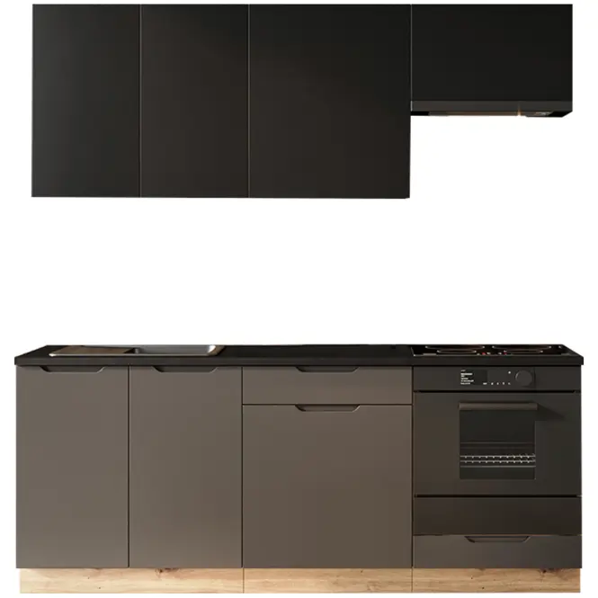 Kuchynská skrinka Cosmo Isabel W80 Čierny hrášok/Dub  Artisan