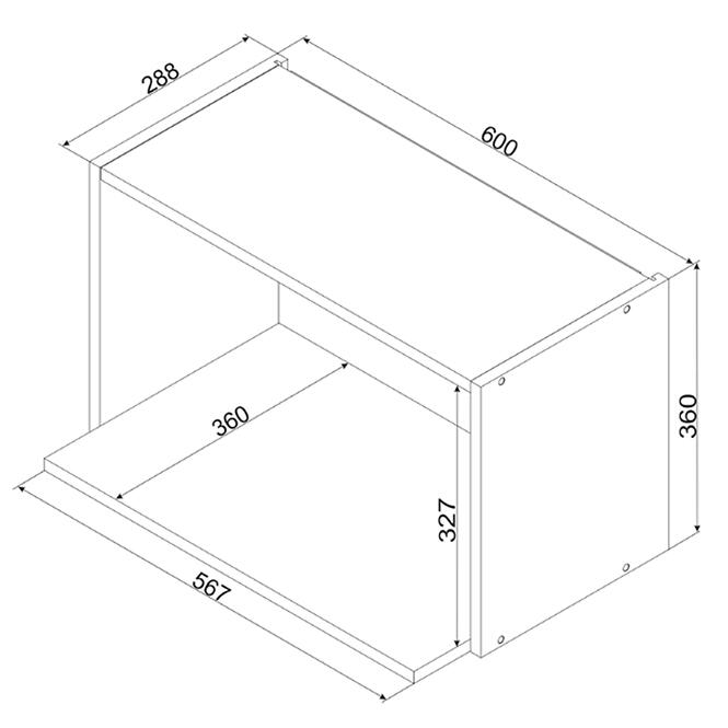 Kuchynská skrinka Cosmo Isabel Wo60 Mv Čierny hrášok/Dub  Artisan
