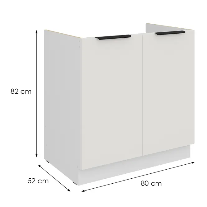Kuchynská skrinka Aria-Wh/Wh Anti Fingerprint 80zl 2f Bb,2