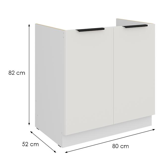 Kuchynská skrinka Aria-Wh/Wh Anti Fingerprint 80zl 2f Bb,2