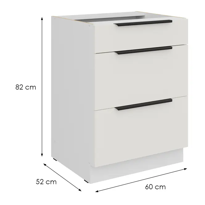 Kuchynská skrinka Aria-Wh/Wh Anti Fingerprint 60d 3s Bb,2