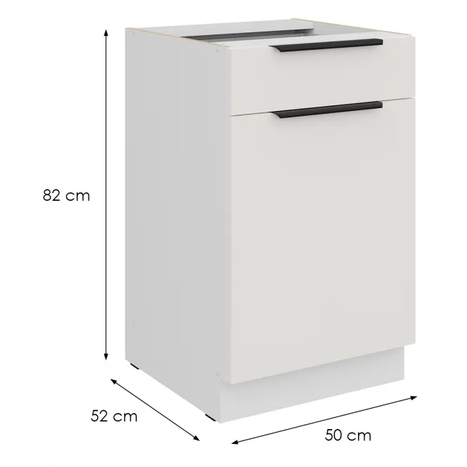 Kuchynská skrinka Aria-Wh/Wh Anti Fingerprint 50d 1f 1s Bb,2