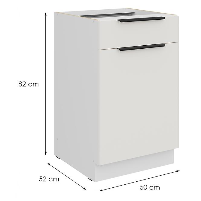 Kuchynská skrinka Aria-Wh/Wh Anti Fingerprint 50d 1f 1s Bb,2