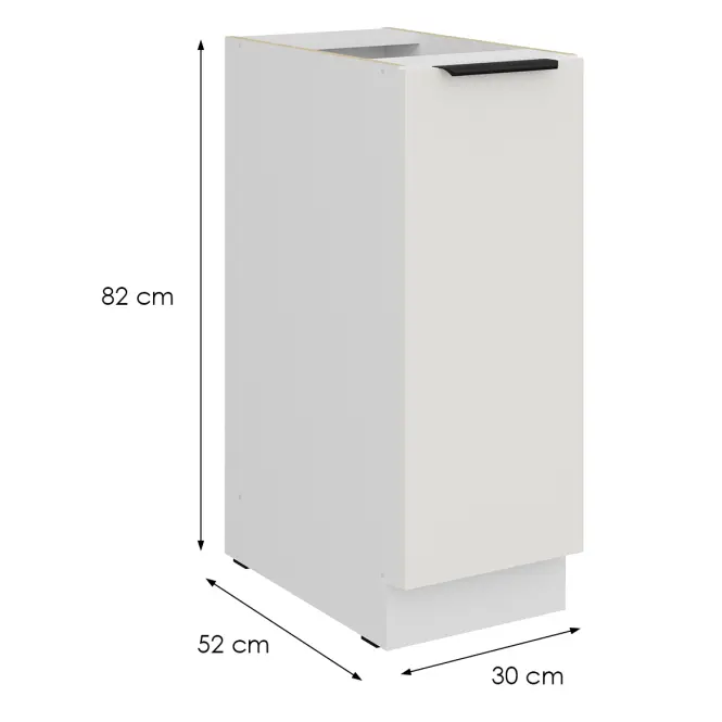 Kuchynská skrinka Aria-Wh/Wh Anti Fingerprint 30d Cargo Bb,2