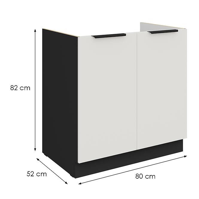 Kuchynská skrinka Aria-Wh/Bl Anti Fingerprint 80zl 2f Bb,2
