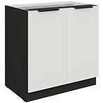 Kuchynská skrinka Aria-Wh/Bl Anti Fingerprint 80d 2f Bb