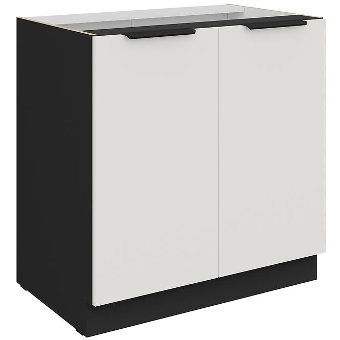 Kuchynská skrinka Aria-Wh/Bl Anti Fingerprint 80d 2f Bb