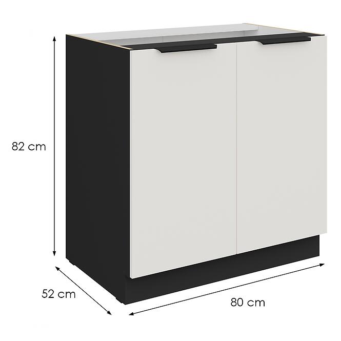 Kuchynská skrinka Aria-Wh/Bl Anti Fingerprint 80d 2f Bb,2