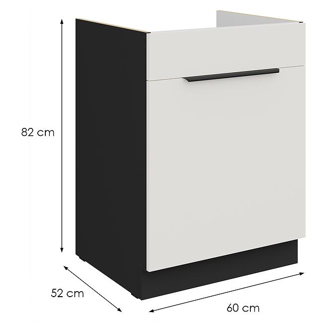 Kuchynská skrinka Aria-Wh/Bl Anti Fingerprint 60zl 1s Bb,2